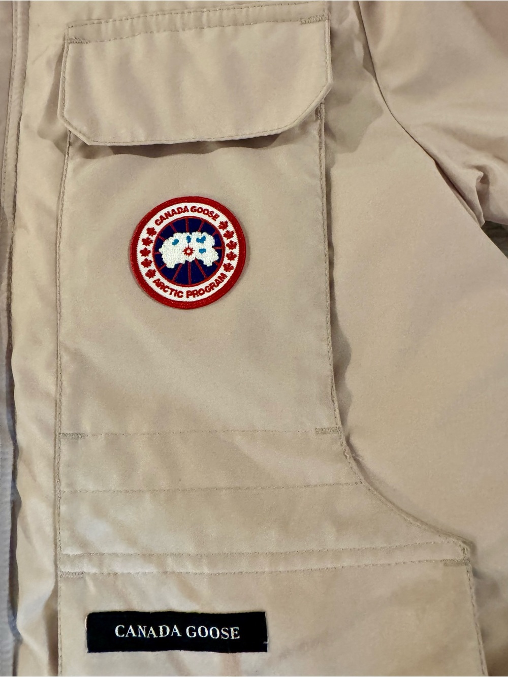 🪿 Canada Goose Youth Rundle Bomber — Taupe/Tan — Size L (14-16)